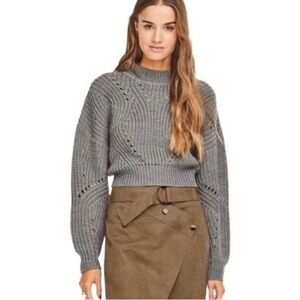 Astr Cropped Turtleneck Sweater in Charcoal Gray NWOT Small S